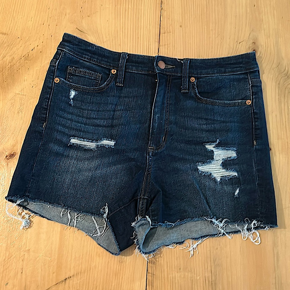 Distressed Cut-Off Blue Jean Shorts Size 10/30